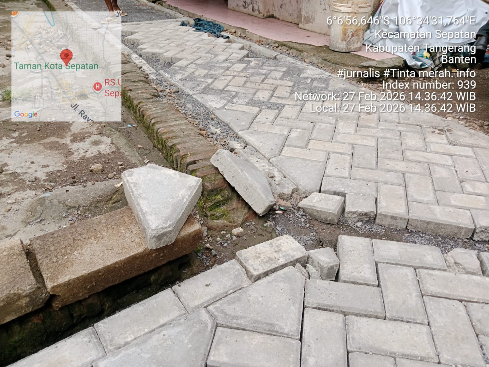 Miris ! Pekerjaan Paving Blok di Sepatan Diduga Tidak Sesuai Prosedur 
